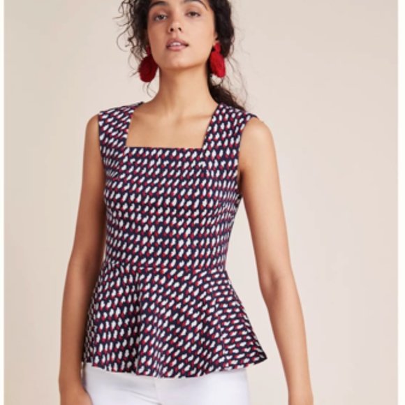 Anthropologie Effi & Ali Effie Peplum Top Size XL - Picture 4 of 7